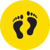 Brady Floor Marker Stand  Here Foot-prints Pictogram  Yellow/Black D300mm Carpet