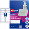 Avery Crystal Clear Laser Address Labels 99.1x38.1mm 14UP 140 Labels 10 Sheets