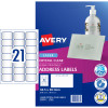 Avery Crystal Clear Laser Address Labels 63.5x38.1mm 21UP 210 Labels 10 Sheets