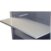 Steelco Tambour Door Cupboard Pull Out Reference Shelf Suits 1200W Unit Satin Silver