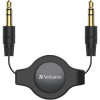 Verbatim 3.5mm Auxiliary Audio Cable Retractable 75cm Black