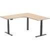Ergovida Corner Electric Sit-Stand Desk 1800/1800W x  750D x 620-1280mmH Oak/Black