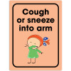 Durus School Sign Wall Mount Cough Or Sneeze Into Arm 225W x 300mmH Polypropylene Orange