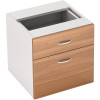 OM Premier Fixed Pedestal 1 Drawer 1 File 464Wx400Dx450mmH Virginia Walnut And White