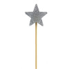 Alpen Candle Long Stick Glitter Star Silver