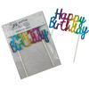 Alpen Occasions Happy Birthday Cake Topper 100W x 135mmH Metallic Rainbow