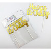 Alpen Occasions Happy Birthday Cake Topper 100W x 135mmH Metallic Gold