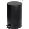 Compass Round Powder Coated Pedal Bin 12 Litres Black