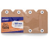 Avery 2 in 1 Perforated Tags 54 x 108mm Kraft Brown Pack of 100