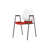 Sylex Kaleido 4 Leg Chair Polypropylene White Back Red Seat With Arms