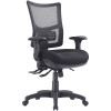 Brent High Back Task Chair 3 Lever With Arms With Seat Slider Mesh Back Black Fabric