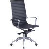 Rapidline PU605H Boardroom Chair Chrome Base And Arms High Back Black Ribbed PU