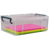 Italplast 10 Litre Stacka Plastic Storage Box With Secure Lid Clear
