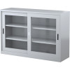 Steelco Sliding Glass Door Cabinet 2 Shelves 1500W x 465D x 1015mmH Graphite Ripple