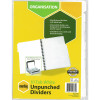 Marbig Manilla Indices & Dividers A4 10 Tab Unpunched White