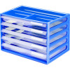 Italplast A4 Document Cabinet 5 Drawer Blueberry Clear