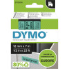 Dymo D1 Label Cassette Tape 12mmx7m Black on Green