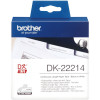 Brother DK-22214 Label Rolls 12mmx30.48m White Paper Adhesive Paper