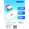 Unistat Laser Copier & Inkjet Labels 70x25mm 33UP 3300 Labels 100 Sheets