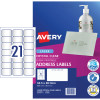 Avery Crystal Clear Laser Address Labels White L7560 63.5x38.1mm 21UP 525 Labels