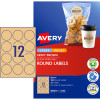 Avery Blank Printable Labels L7106 60mm Round Kraft Brown 18UP 180 Labels 15 Sheets