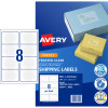 Avery Frosted Clear Inkjet Shipping Labels J8565 99.1x67.7mm 8UP 200 Labels