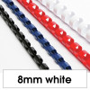 Rexel Plastic Binding Comb 8mm 21 Loop 45 Sheet Capacity White Pack Of 100