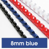 Rexel Plastic Binding Comb 8mm 21 Loop 45 Sheet Capacity Blue Pack Of 100