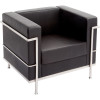 Rapidline Space Lounge Seat With Chrome Frame Black PU Upholstery