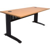 Rapid Span Open Straight Desk 1500Wx700mmD Modesty Panel With Beech Top & Black Steel Frame