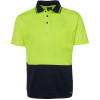 Zions Two Tone Safety Polo Shirt Short Sleeve Fluoro Yellow