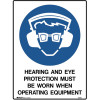Brady Mandatory Sign Hearing and Eye 450x600mm Metal