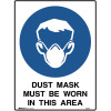Brady Mandatory Sign Dust Mask Must Be Worn 450W x 600mmH Polypropylene White/Blue