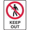 Brady Prohibition Sign Keep Out 450W x 600mmH Metal White/Red/Black
