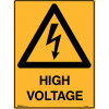 Brady Warning Sign High Voltage 450W x 600mmH Polypropylene Yellow And Black