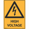 Brady Warning Sign High Voltage 450W x 600mmH Metal Yellow And Black