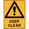 Brady Warning Sign Keep Clear 600x450mm Polypropylene