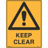 Brady Warning Sign Keep Clear 450W x 600mmH Metal Yellow And Black