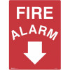 Brady Fire Sign Fire Alarm with Arrow Down 300x225mm Metal