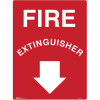Brady Fire Sign Fire Extinguisher With Arrow 450W x 600mmH Polypropylene White/Red