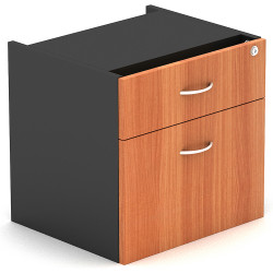 OM Fixed Pedestal 1 Drawer 1 File 464W x 400D x 450mmH Cherry And Charcoal