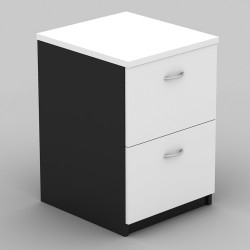 OM Filing Cabinet 2 Drawer 468W x 510D x 720mmH White And Charcoal