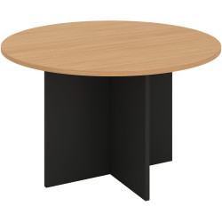 OM Round Meeting Table 900 Diameter x 720mmH Beech And Charcoal