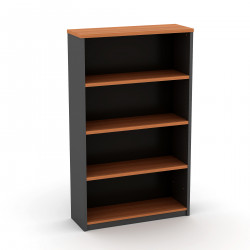 OM Bookcase 900W x 320D x 1500mmH 3 Shelf Cherry And Charcoal