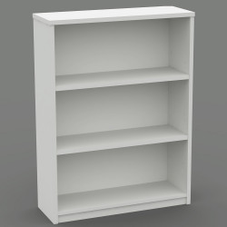 OM Bookcase 900W x 320D x 1200mmH 2 Shelf All White