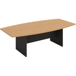 OM Boat Shape Boardroom Table  2400W x 1200D x 720mmH Beech And Charcoal