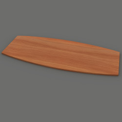 OM Boat Shape Boardroom Table Top Only 2400W x 1200mmD Cherry