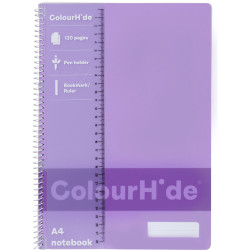 ColourHide Spiral Notebook A4 Side Bound 120 Page Purple