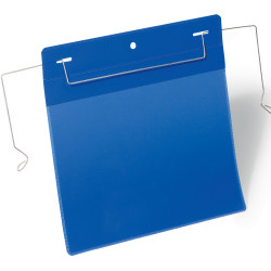 Durable Logistic Pocket Binder With Wire Straps A5 Landscape Blue Pack of 50