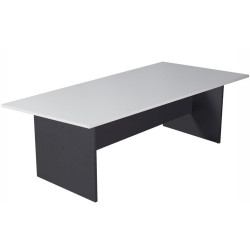 Rapidline Rectangle Boardroom Table 3200W x 1200D x 730mmH White Top Ironstone Base